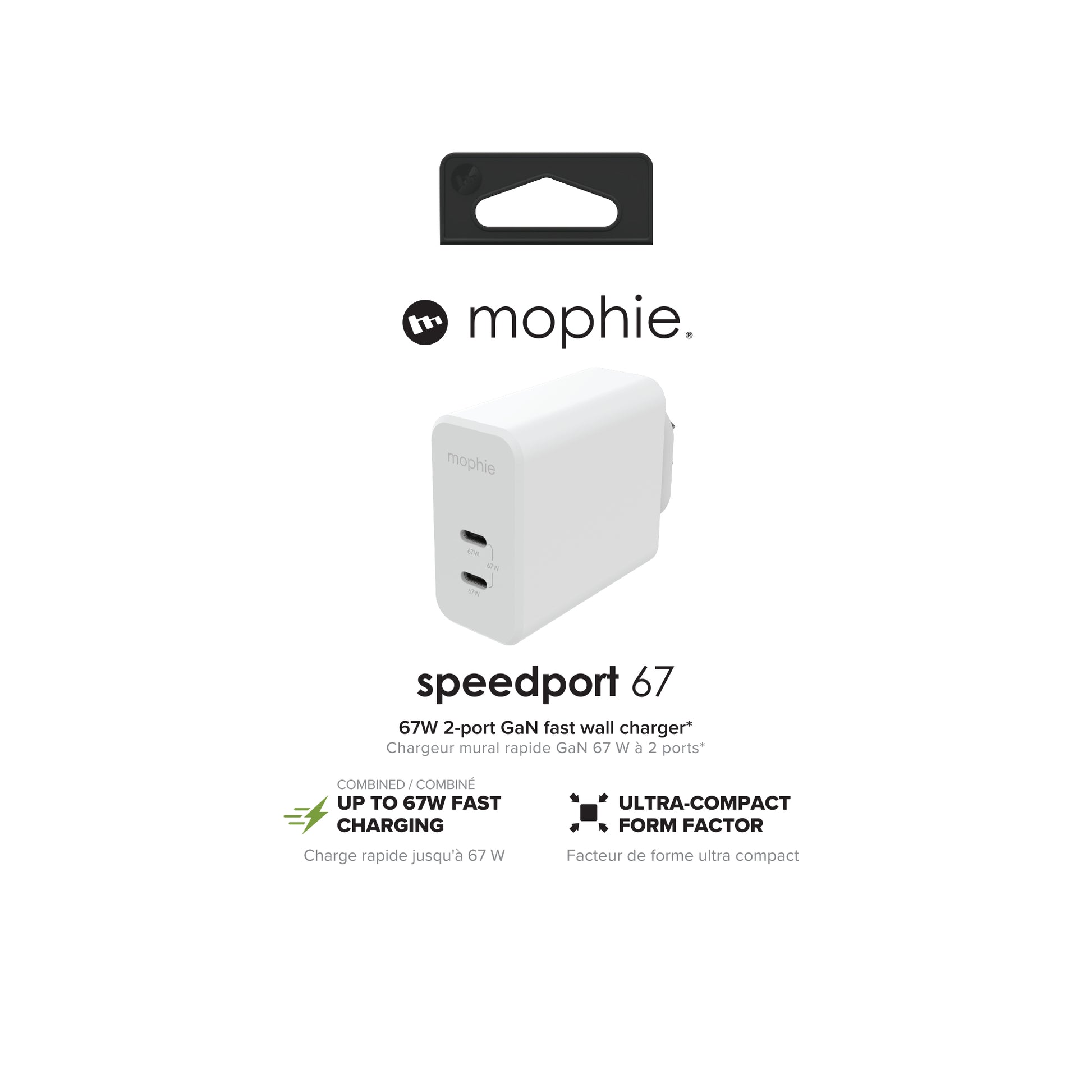 mophie Netzteil – 67 W, 2× USB-C, PD, GaN