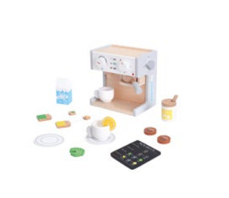 Spielba Holzspielwaren Spielzeug-Kaffeemaschine – 12×18×17 cm – ab 3 Jahren – Holz, mehrfarbig