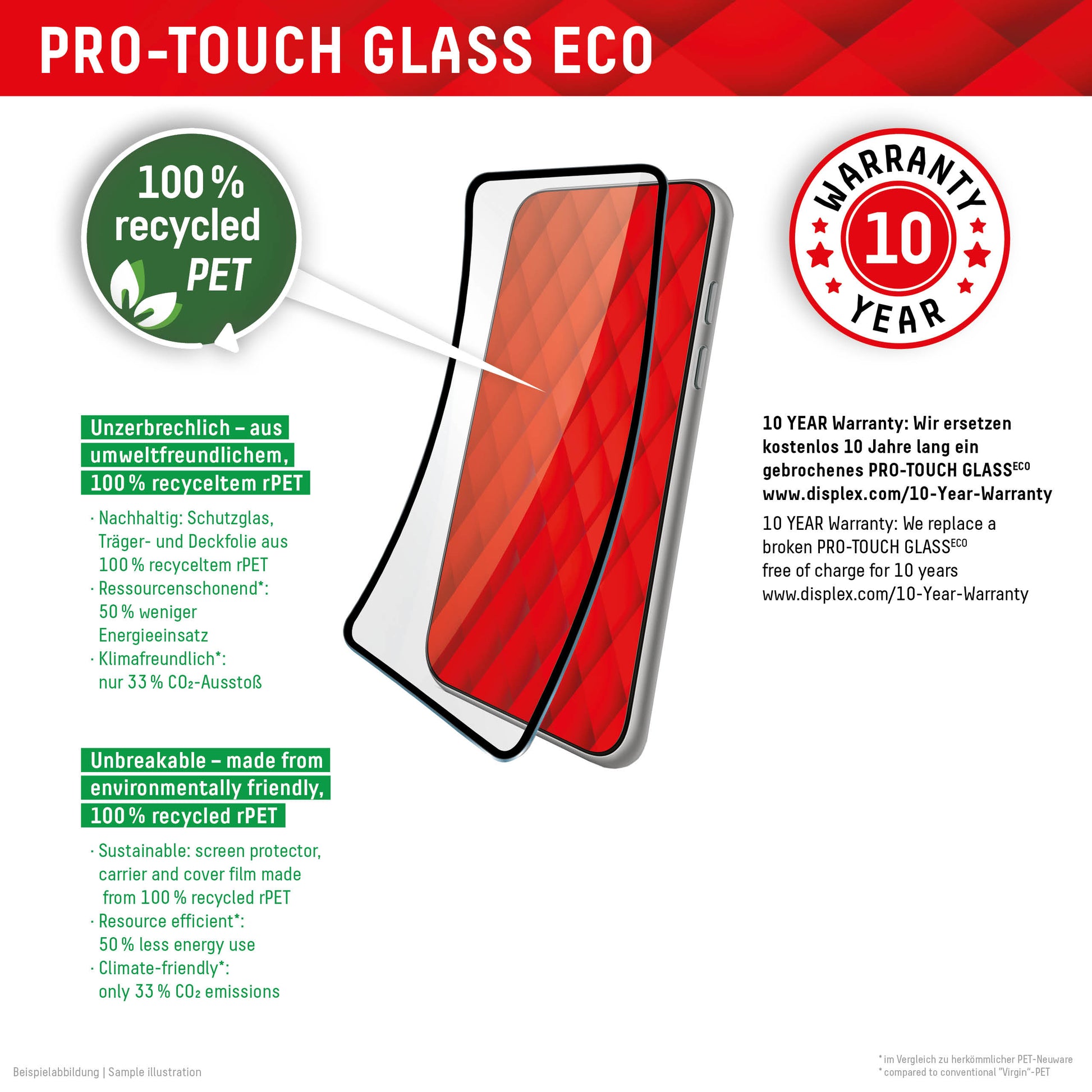Displex Displayschutz (Panzerglas), Full Cover – für Galaxy S22+/S23+ – mit Applikator