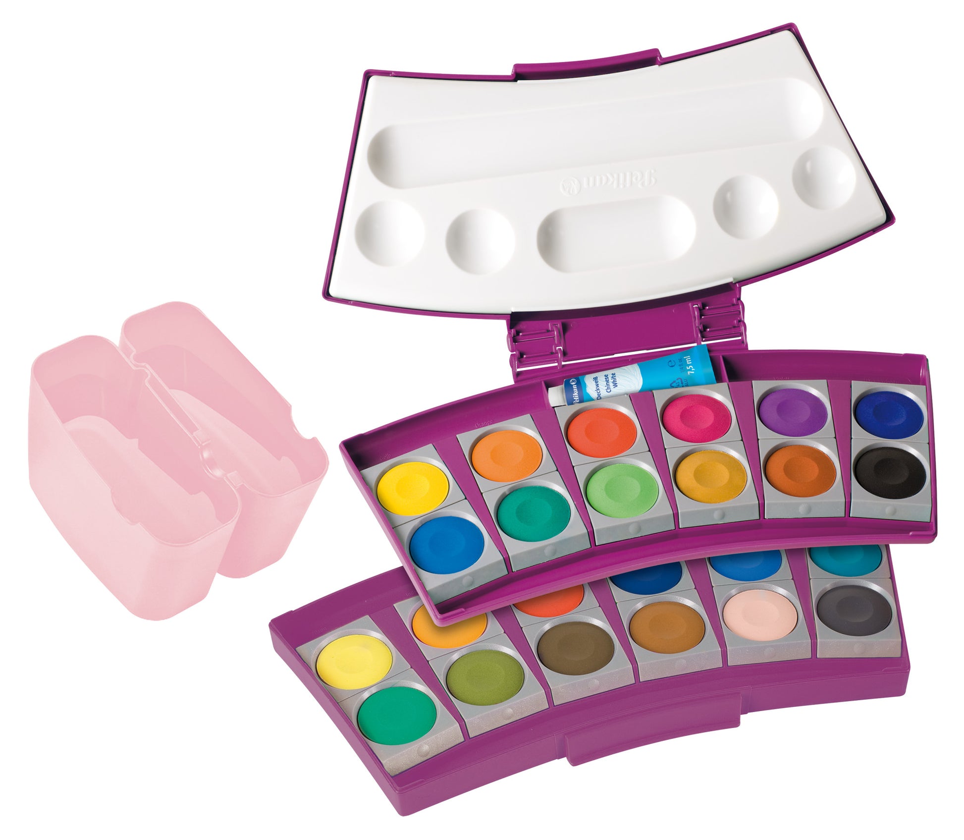 Pelikan Deckfarbkasten – Beere, Rosa, deckend – 24 Farben