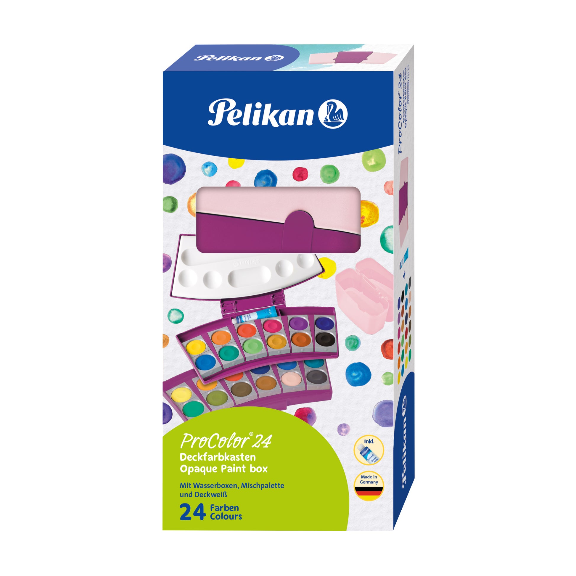 Pelikan Deckfarbkasten – Beere, Rosa, deckend – 24 Farben