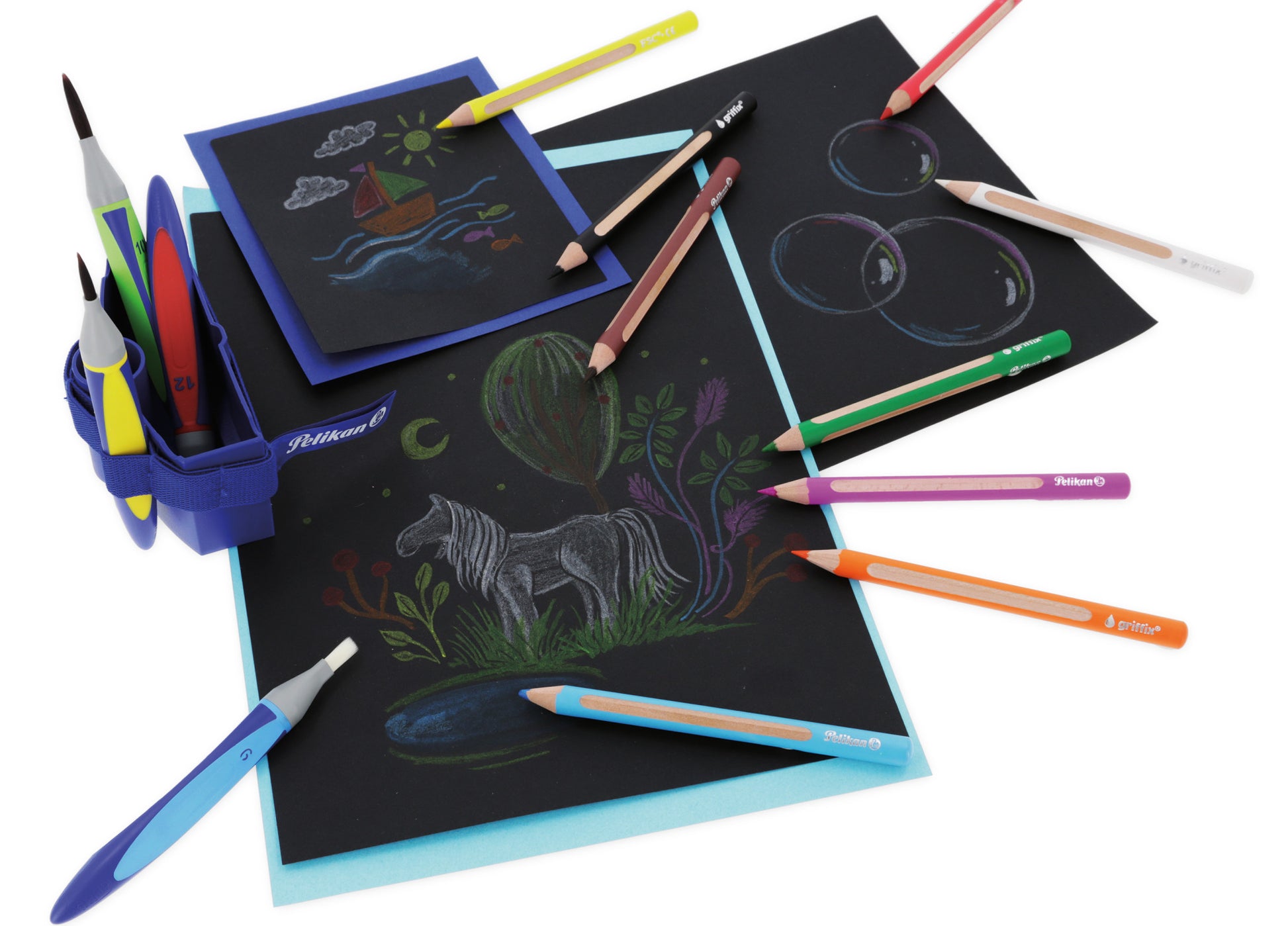 Pelikan Zeichenpapier – A4, 120 g/m², Schwarz, 20 Blatt – Blauer Engel