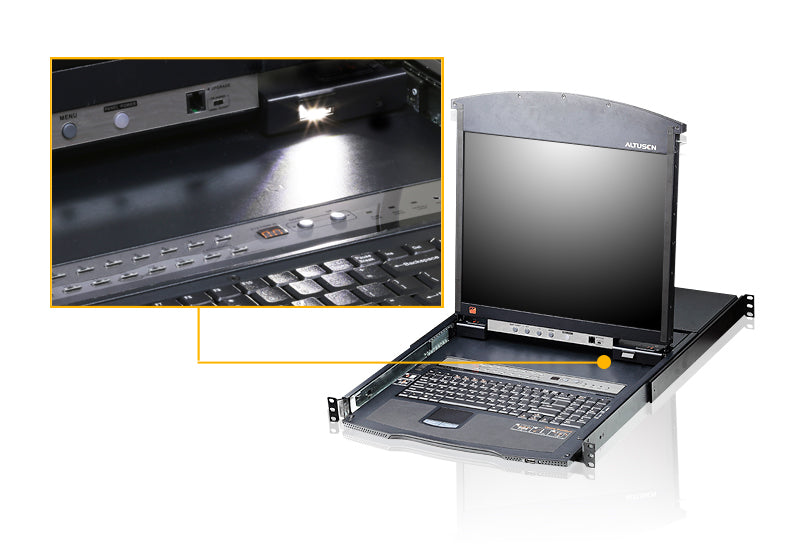 ATEN KL1516AN – KVM-Switch – 16× Ports, 19" LCD (48 cm), VGA/USB/PS/2, 1U
