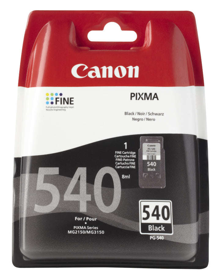 Canon Tintenpatrone PG-540BK, Schwarz, 180 Seiten – für Tintenstrahldrucker/Multifunktionsgeräte