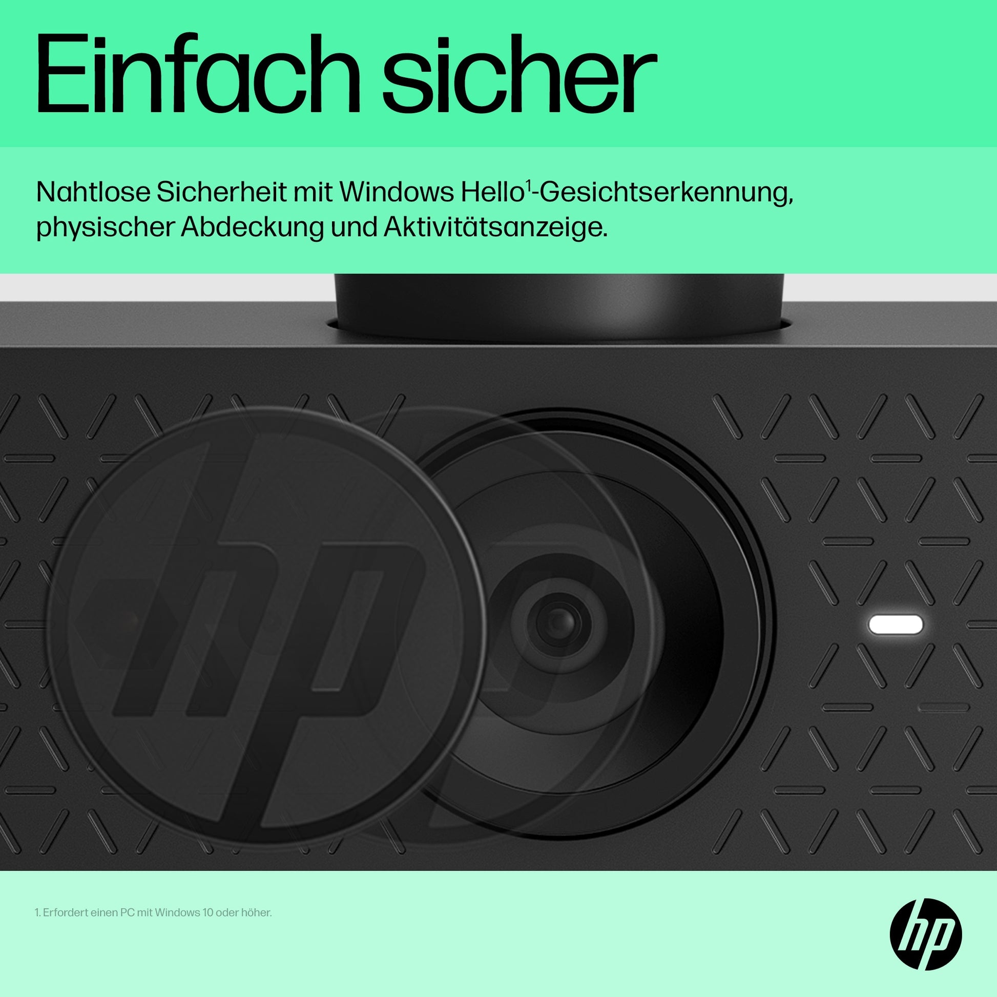 HP 620 Full HD-Webcam – 1080p, 60 fps, USB, Clip, Schwarz