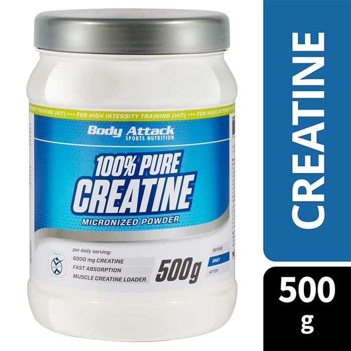 Body Attack Kreatin Pulver Neutral – laktosefrei – 500 g
