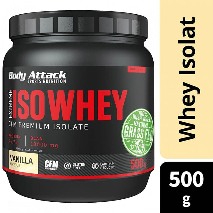 Body Attack Whey Protein Isolat Vanille – glutenfrei – 500 g