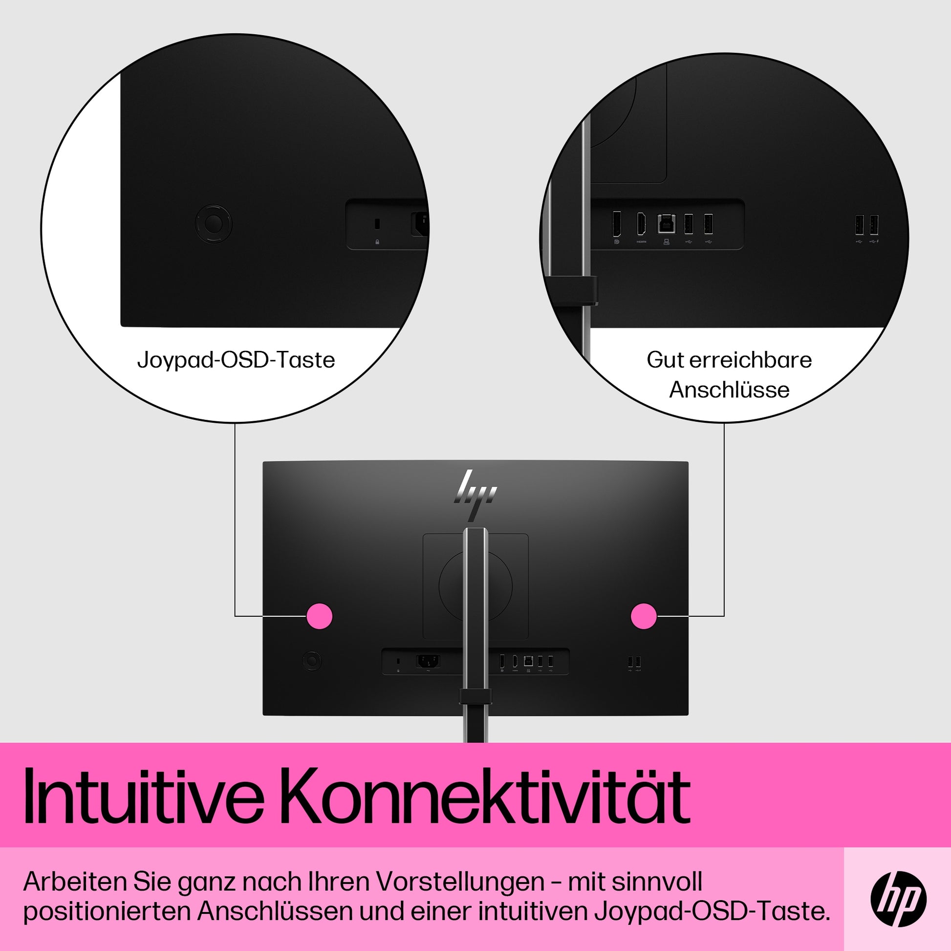 HP E24t G5 – Monitor, 23,8" 1920 × 1080 (Full HD), IPS, Touch, 75 Hz, 300 cd/m², VESA 100 × 100, Schwarz