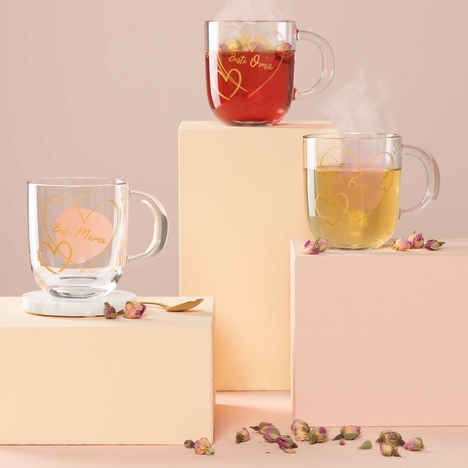 LEONARDO Kaffeetasse Emozione – 400 ml, Ø 8,7 cm (H 15 cm), Kalk-Natron-Glas, Transparent, mikrowellengeeignet