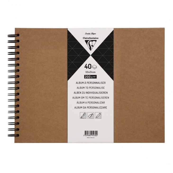 Clairefontaine Fotoalbum – Braun, Spiralbindung, Papier, 320 × 240 mm