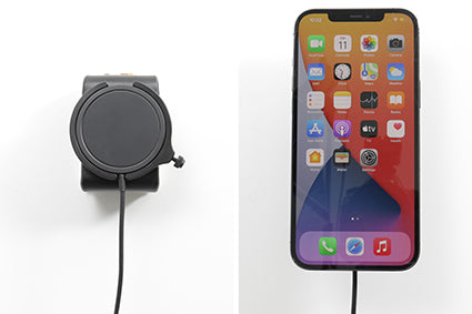 Brodit Auto-Halterung, Magnethalter mit Ladefunktion – für iPhone 12–14 (MagSafe) – Schwarz