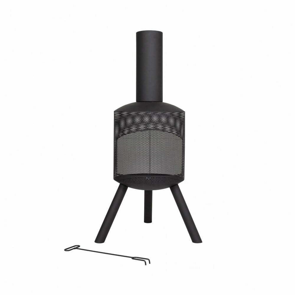 La Hacienda Santana Feuerschale – Ø 58 × 115 cm – Stahl, schwarz