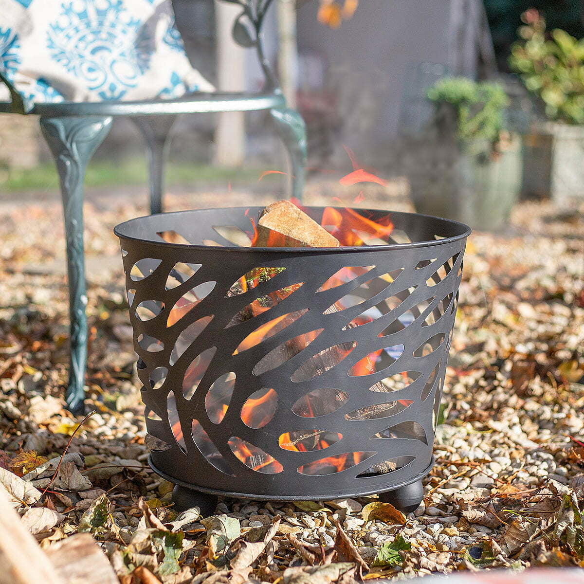 La Hacienda Nami Feuerschale – Ø 39 × 32 cm – Stahl, schwarz