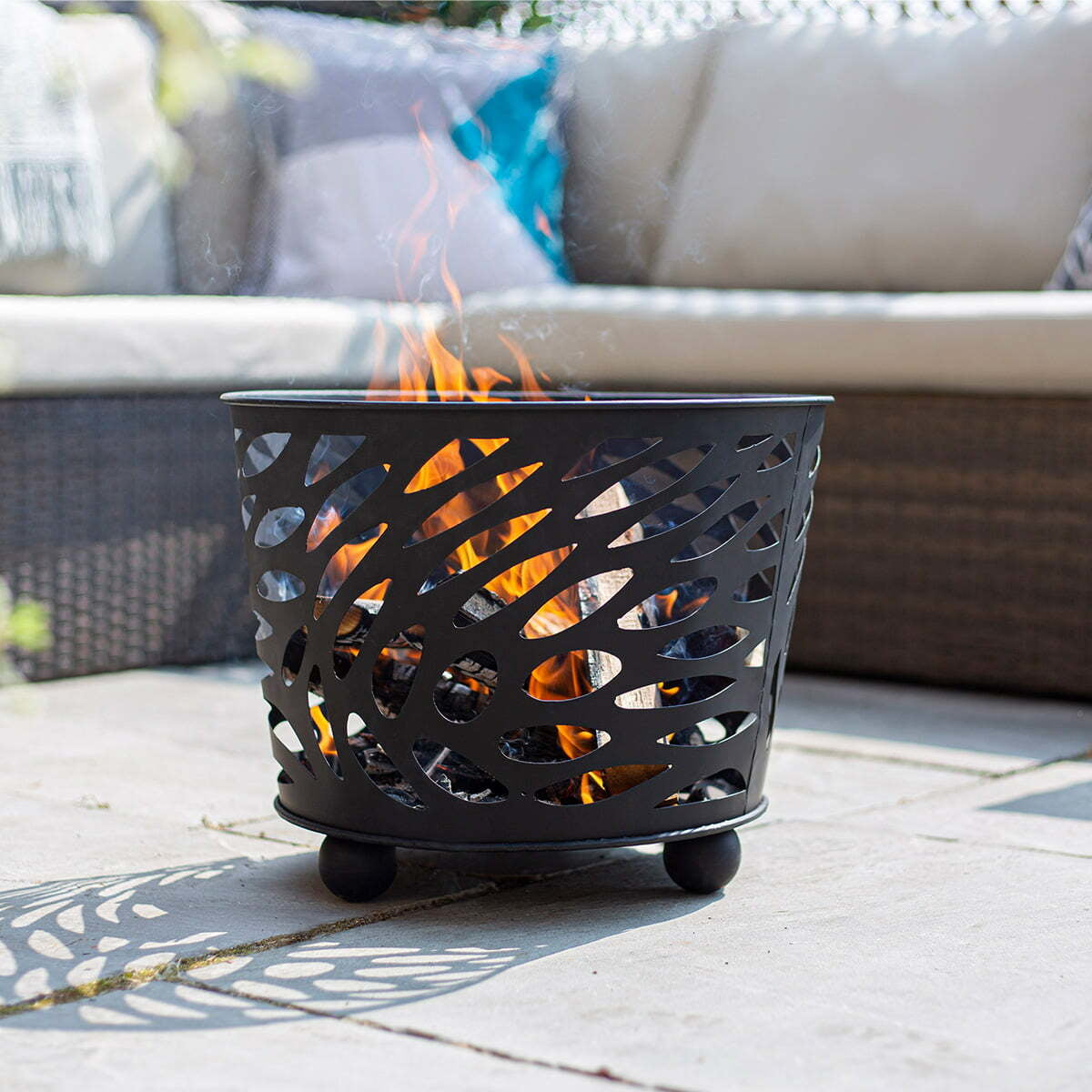 La Hacienda Nami Feuerschale – Ø 39 × 32 cm – Stahl, schwarz