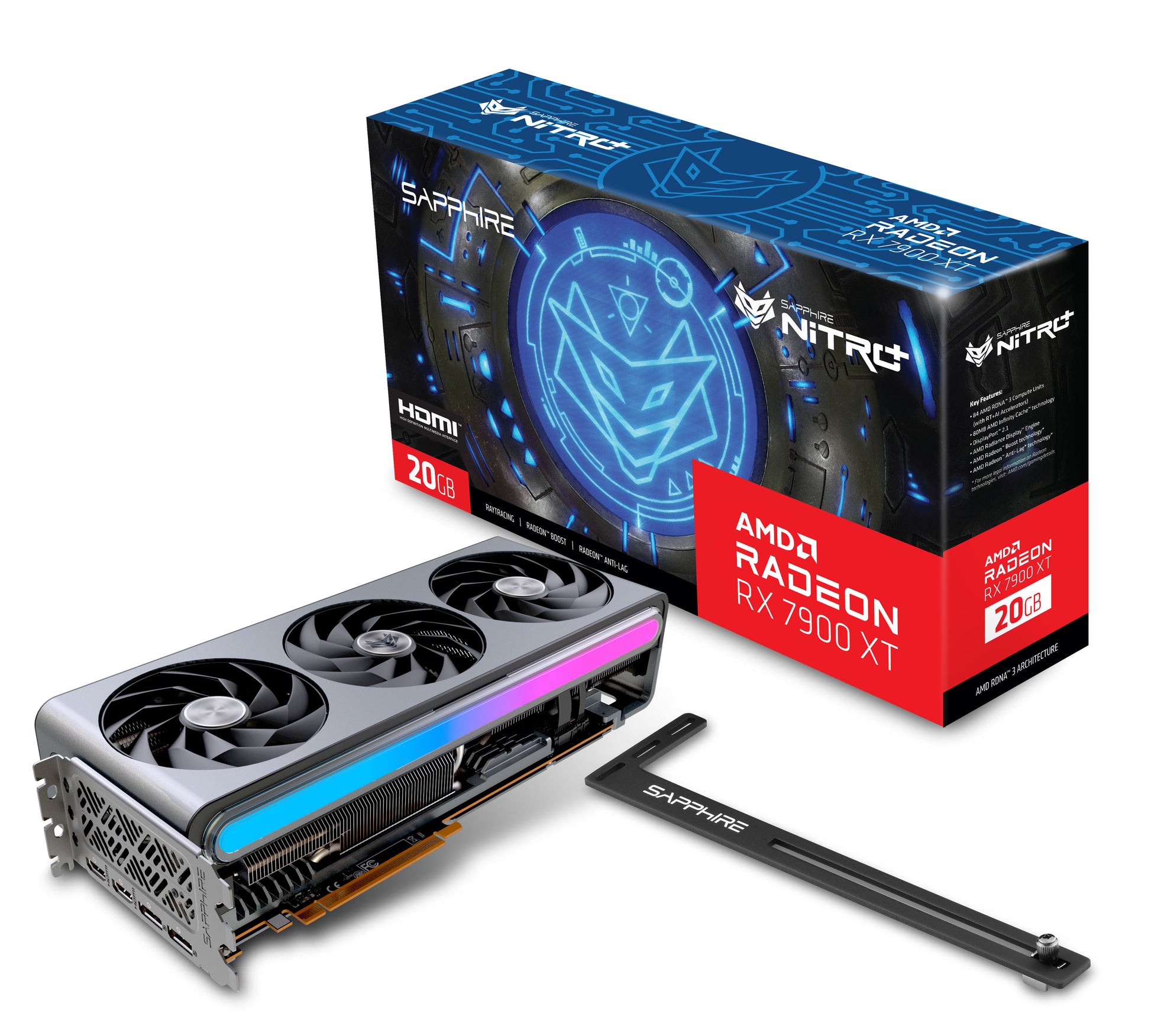 Sapphire NITRO+ RX 7900 XT 20 GB – PCIe Grafikkarte – 2×HDMI, 2×DisplayPort, PCIe x16 4.0, 3×8‑pin