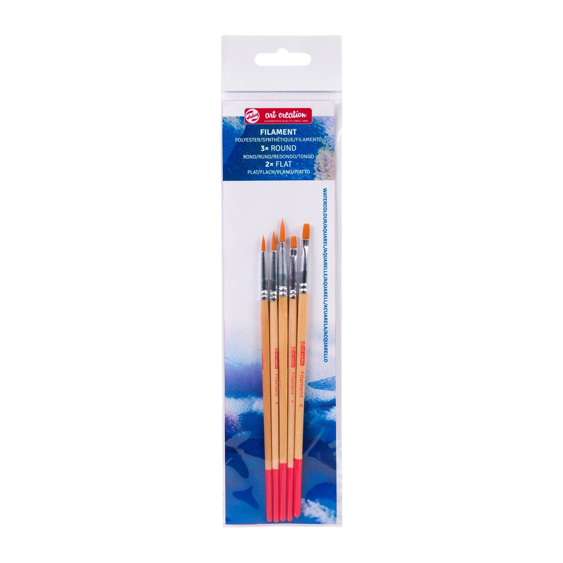 Talens Pinsel-Set – sortiert, Polyester, Grössen 2/4/6, 5er-Set, für Acrylfarben