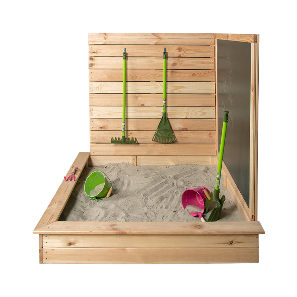 Esschert Design Sandkasten – quadratisch – 115,5 × 114,7 × 115,5 cm – Kiefernholz/MDF – ab 3 J. – braun