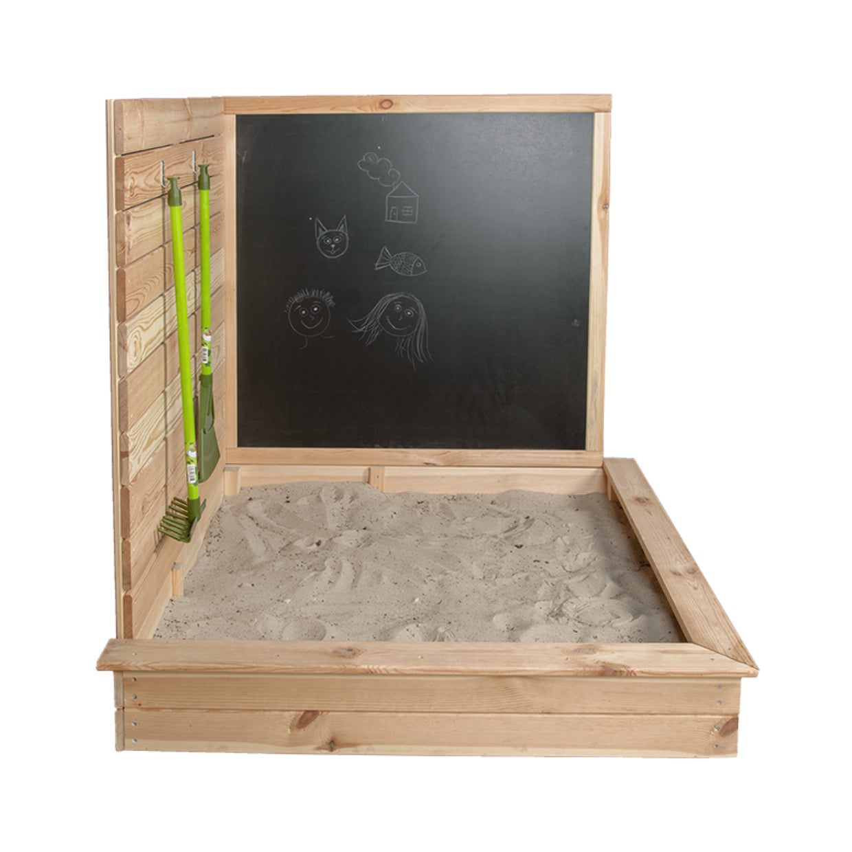 Esschert Design Sandkasten – quadratisch – 115,5 × 114,7 × 115,5 cm – Kiefernholz/MDF – ab 3 J. – braun