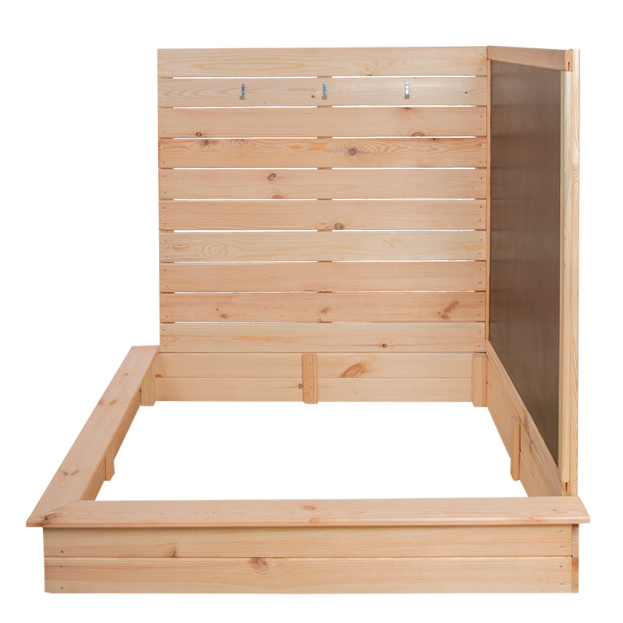 Esschert Design Sandkasten – quadratisch – 115,5 × 114,7 × 115,5 cm – Kiefernholz/MDF – ab 3 J. – braun