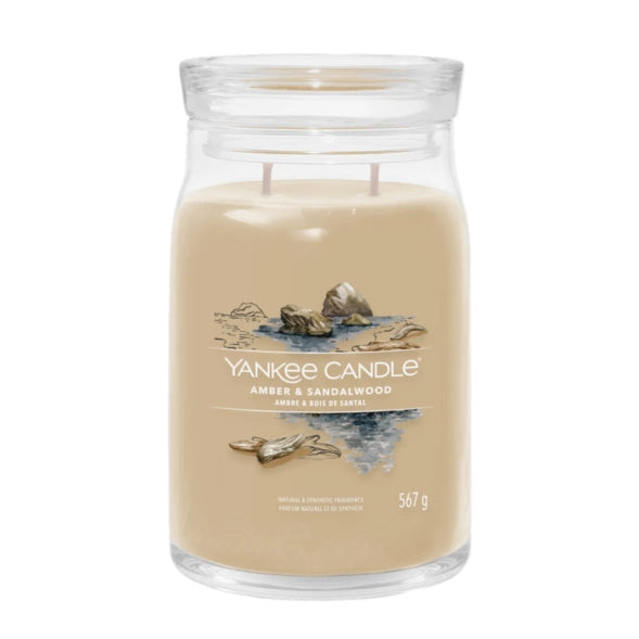 Yankee Candle Amber & Sandalwood – Duftkerze, Grosses Glas, 90 h