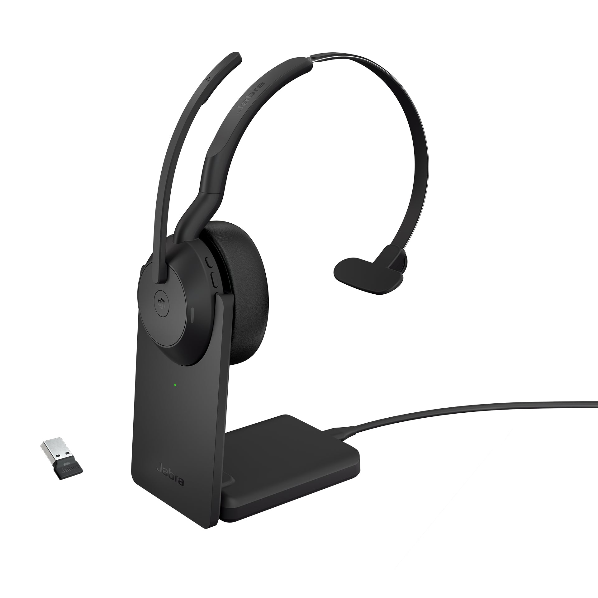 Jabra Evolve2 55 Link380a – Mono Headset – Bluetooth, ANC – Schwarz, für Microsoft Teams, bis 16 h Sprechzeit