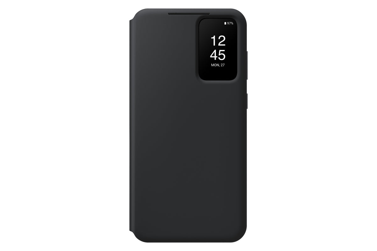 Samsung Clear View Folio – für Samsung Galaxy S23+, 1 Kartenfach, Schwarz, interaktives Fenster