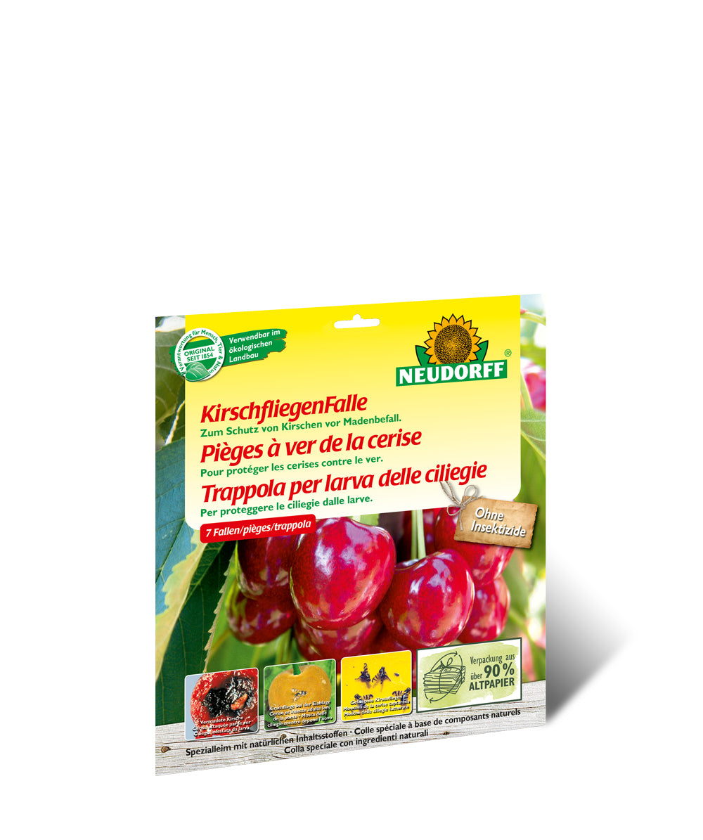 Neudorff 6000.324 Insektenfalle – Mehrfarbig – Insektenfliegenpapier – Für Kirschfliegen – 7 Stk.