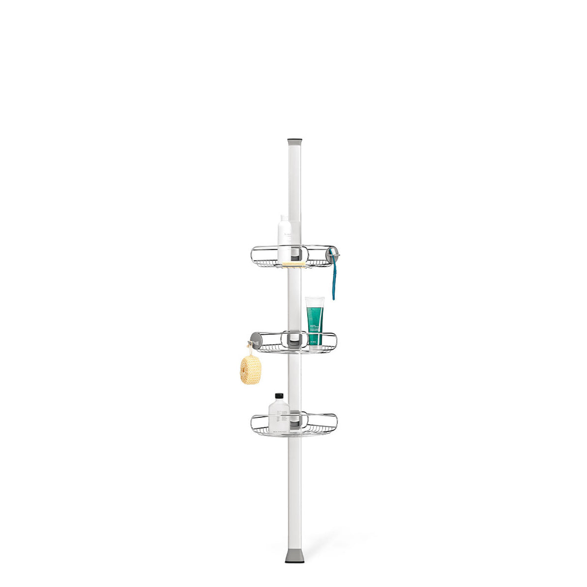 simplehuman BT1109DC Garderobenständer – Aluminium/Edelstahl – Silber – H 1524–2438 mm – mit Klemmen
