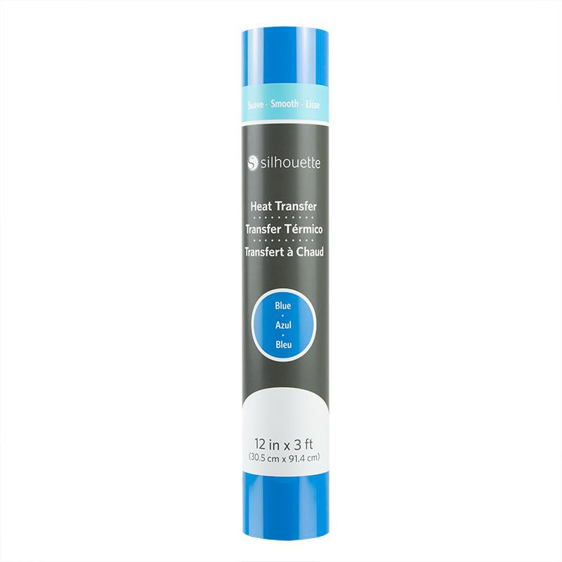 Silhouette Aufbügelfolie (HTV), Vinyl (Flex), Blau, Matt, 30,5 × 90 cm, HEAT-12SM-BLU-C