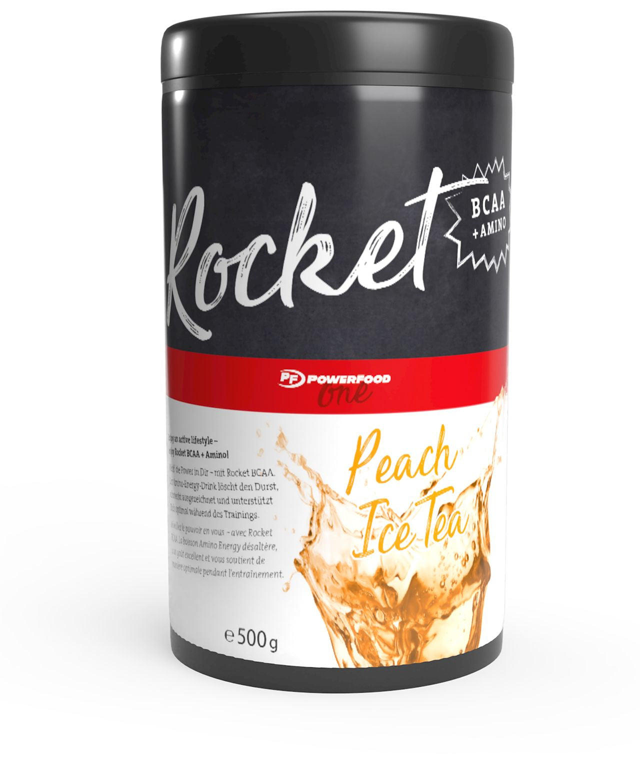 PowerFood BCAA Pulver Pfirsich – vegan, laktosefrei – 500 g