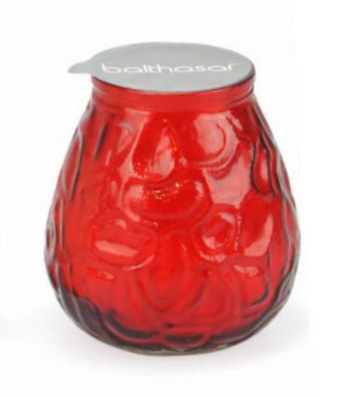 Balthasar Kerze im Glas – Ø 10 × 10,5 cm – Glas, Rot