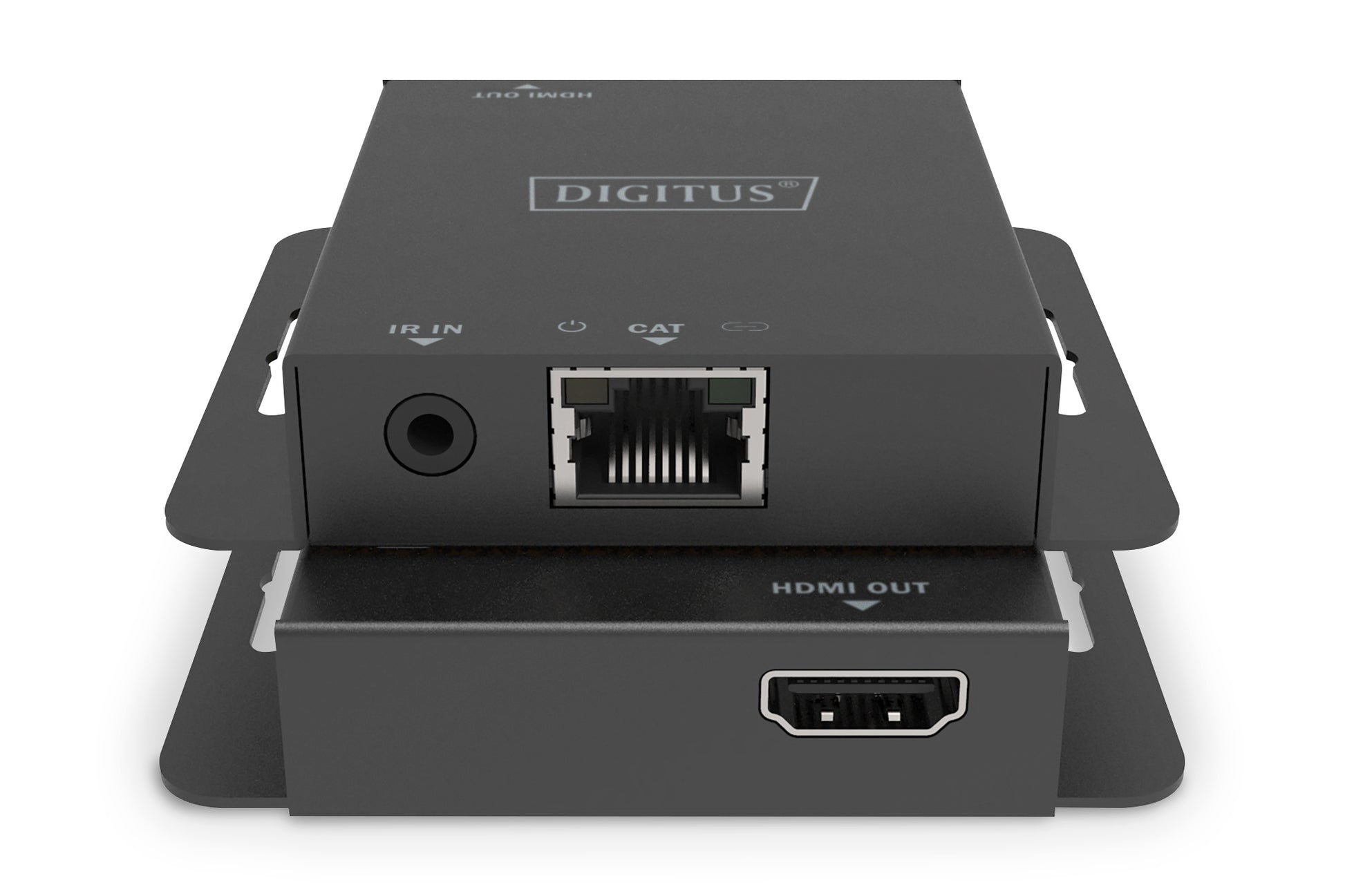 Digitus HDMI-Extender-Set – 4K UHD, kabelgebunden, 70 m – für HDMI-Quellen und -Displays – Schwarz, Metall