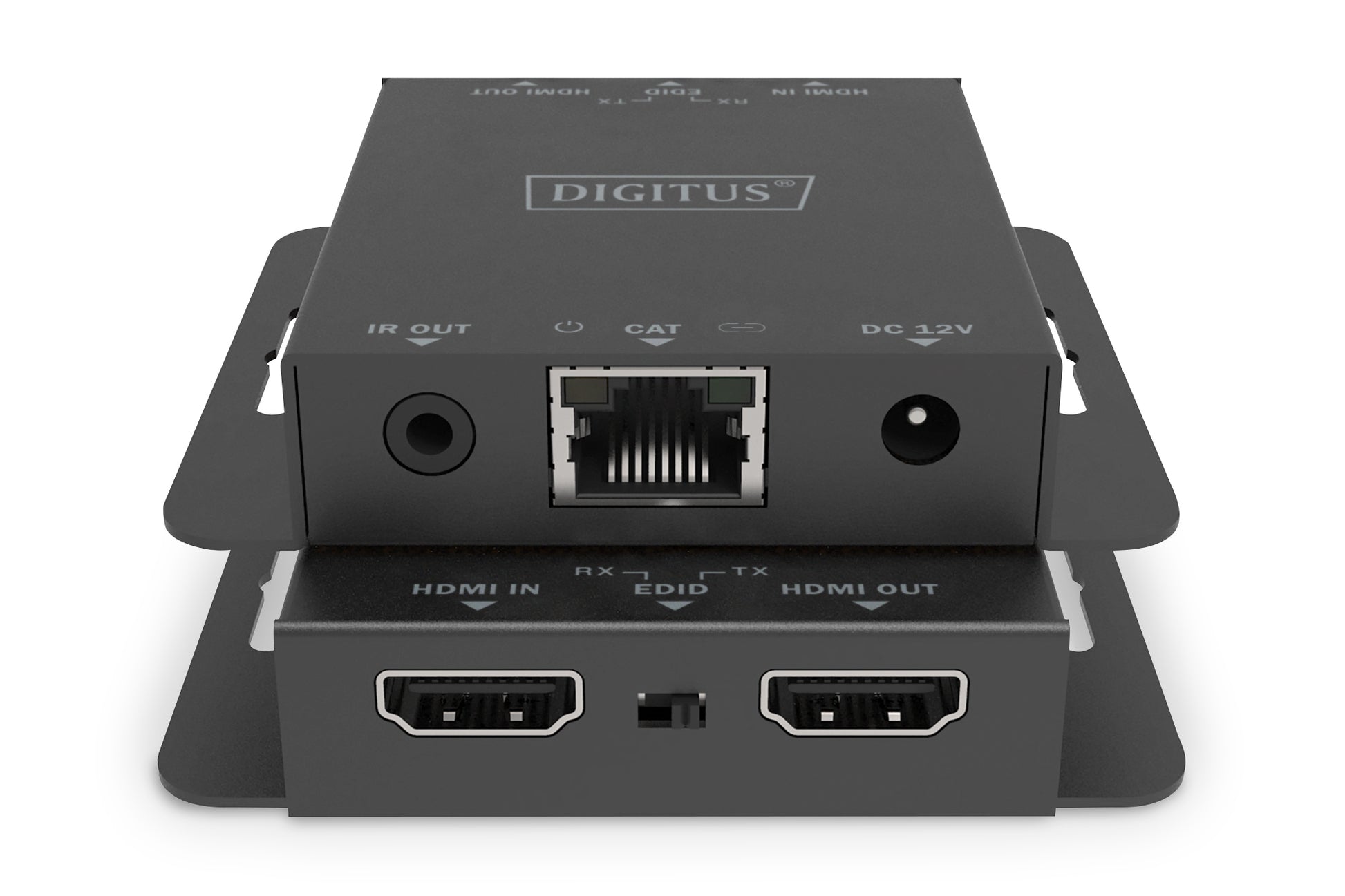 Digitus HDMI-Extender-Set – 4K UHD, kabelgebunden, 70 m – für HDMI-Quellen und -Displays – Schwarz, Metall
