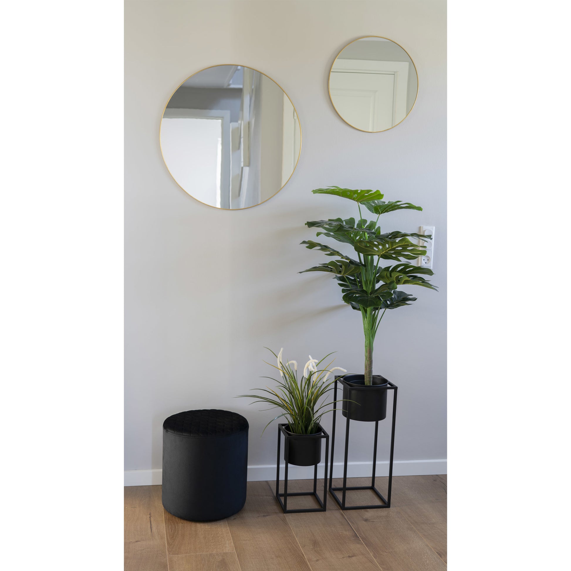 House Nordic Marla Blumentopf – 19,5 × 50,5 & 17 × 31 cm – Stahl, Schwarz – 2-teilig