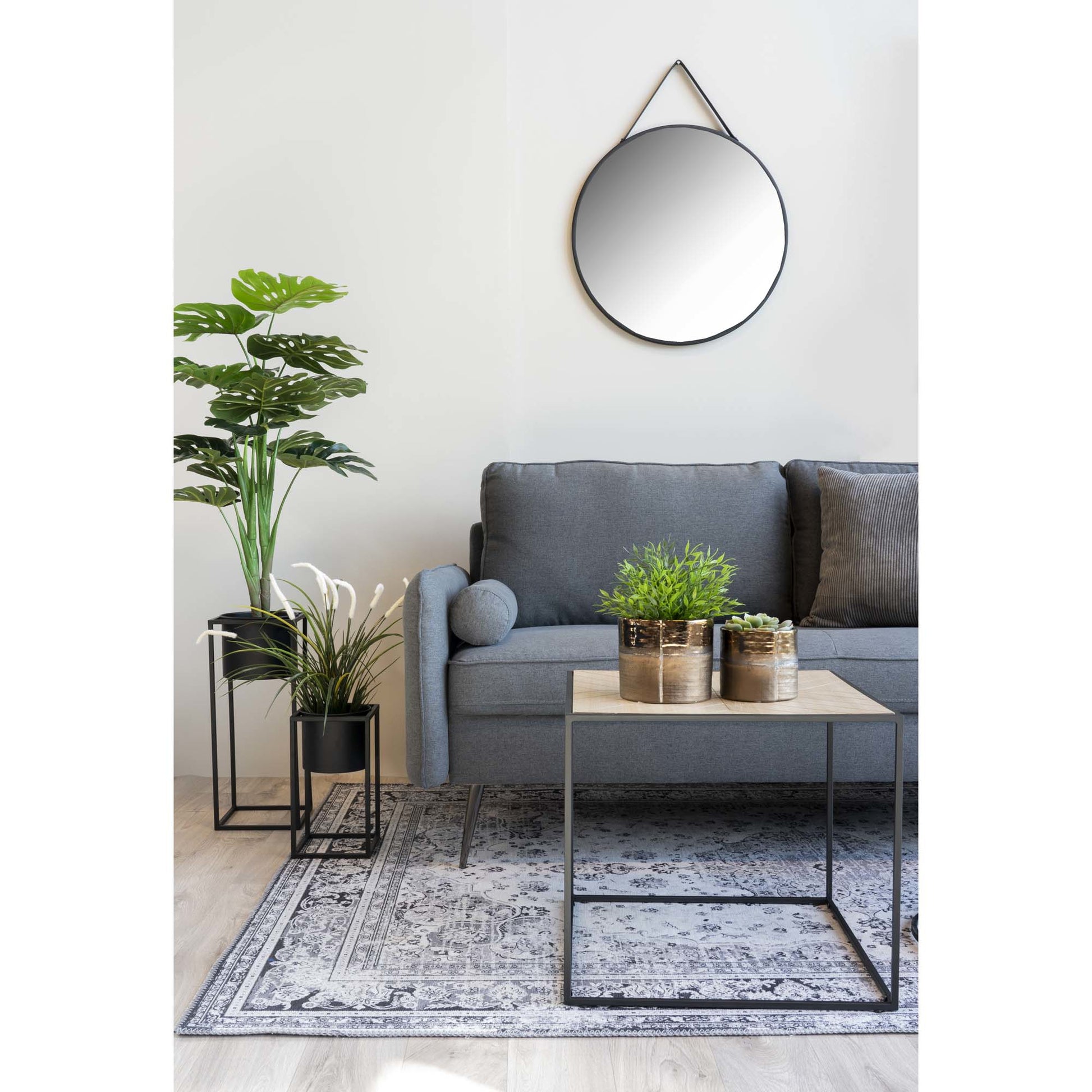 House Nordic Marla Blumentopf – 19,5 × 50,5 & 17 × 31 cm – Stahl, Schwarz – 2-teilig