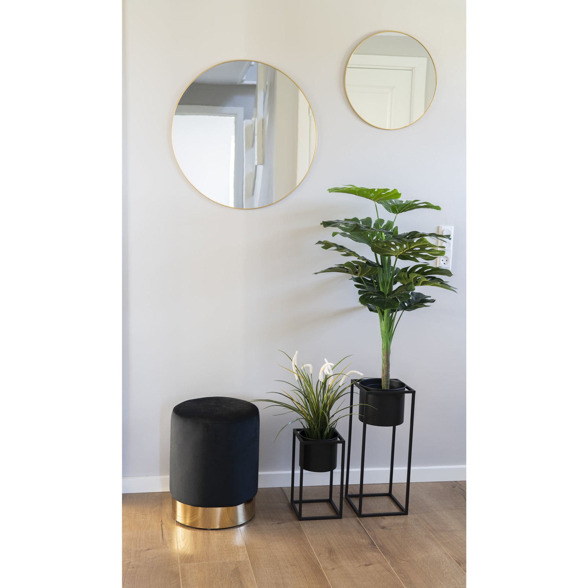 House Nordic Marla Blumentopf – 19,5 × 50,5 & 17 × 31 cm – Stahl, Schwarz – 2-teilig
