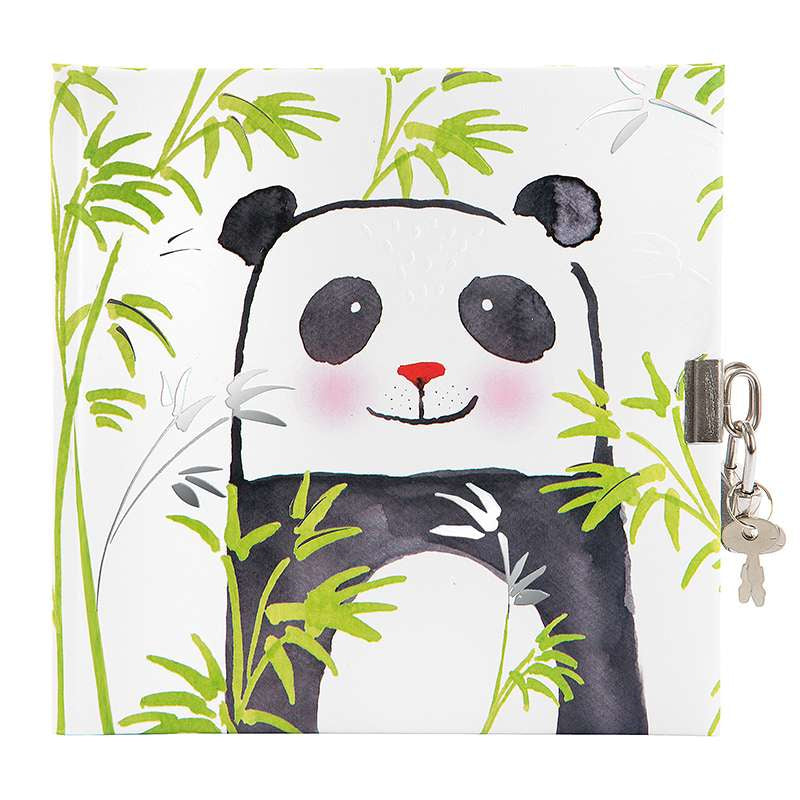 Goldbuch Tagebuch Panda – 96 Seiten – 165 × 165 mm – Hardcover, Papier, Mehrfarbig