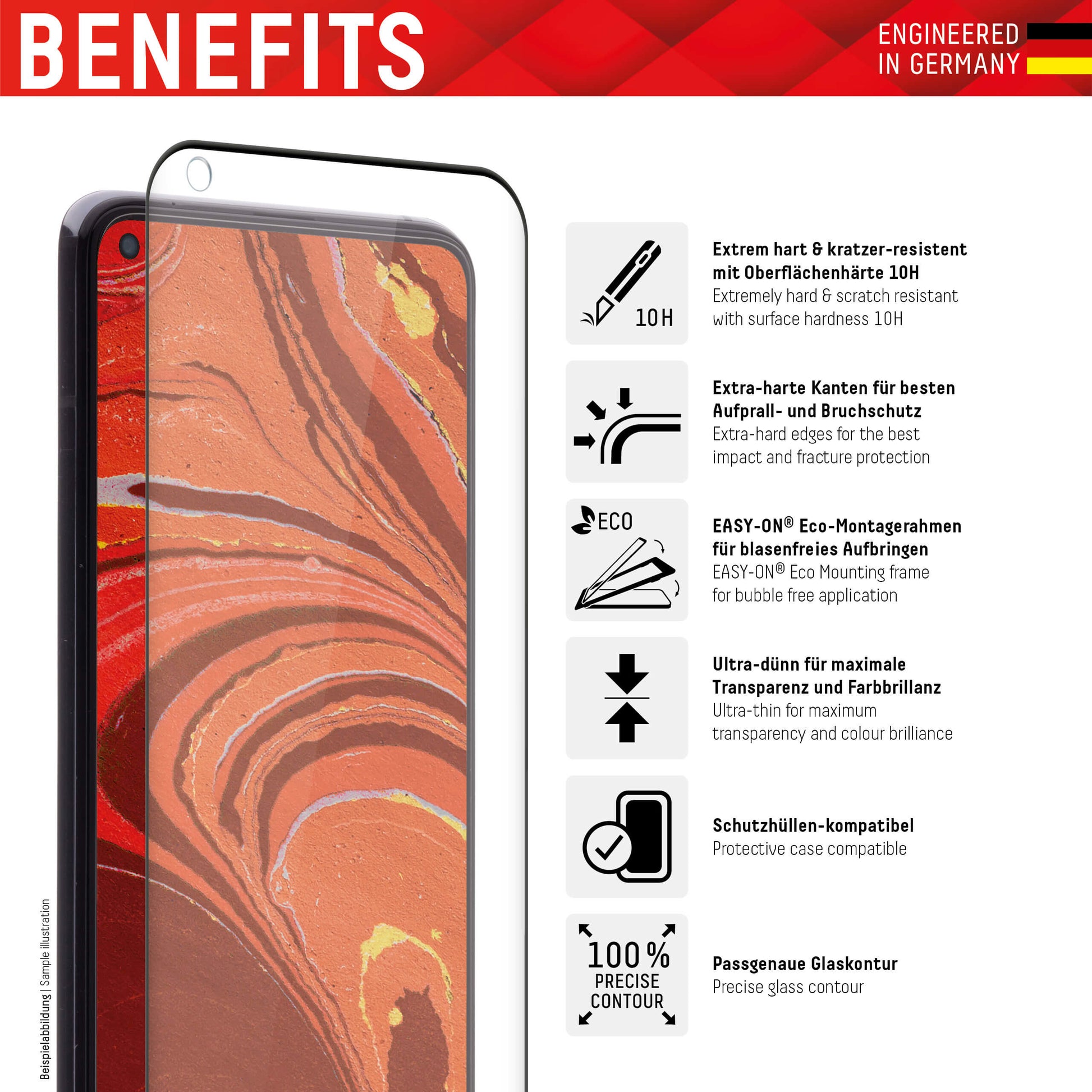 E.V.I. Displayschutz (Panzerglas), 10H – für Xiaomi 12 Lite 5G – mit Applikator