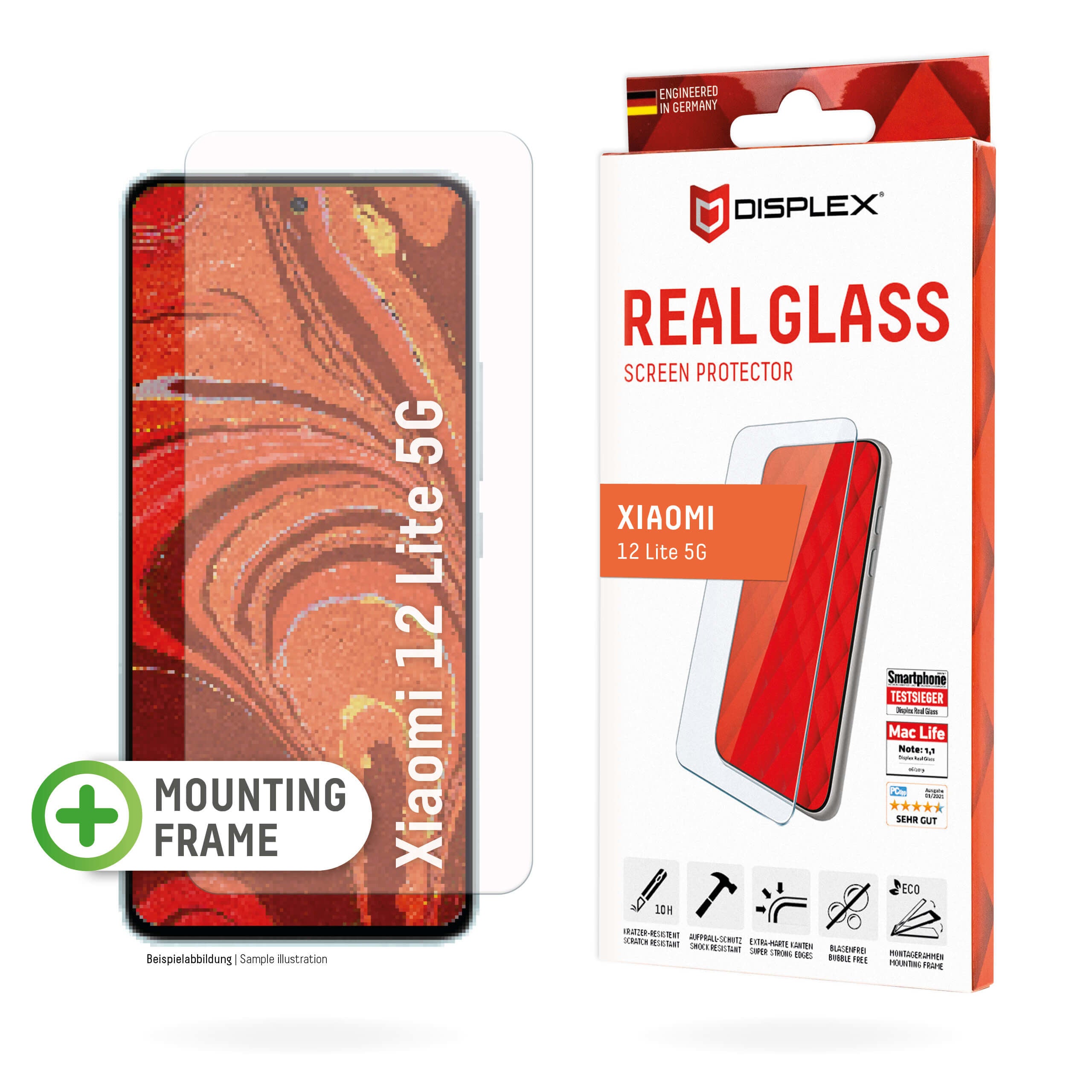 E.V.I. Displayschutz (Panzerglas), 10H – für Xiaomi 12 Lite 5G – mit Applikator