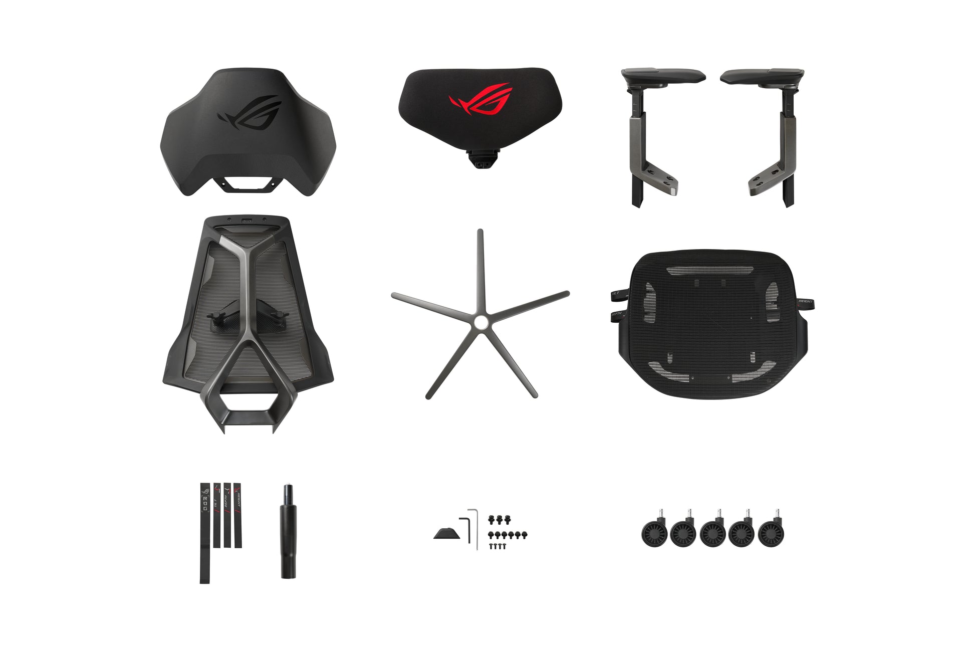 ASUS ROG Destrier Ergo Gaming-Stuhl – Schwarz/Grau, 3D-Armlehnen, mit Kopfstütze, Lendenkissen, bis 150 kg