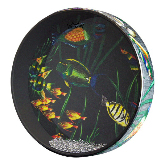 REMO Ocean Drum Spielzeug-Musikinstrument – Tamburin-Trommel – Ø 30,5 cm – 1 Stück – mehrfarbig