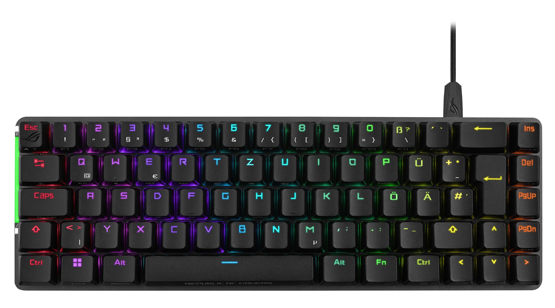 ASUS ROG Falchion Ace – Tastatur 65% – mechanisch – kabelgebunden (USB-C) – RGB – ohne Ziffernblock – schwarz