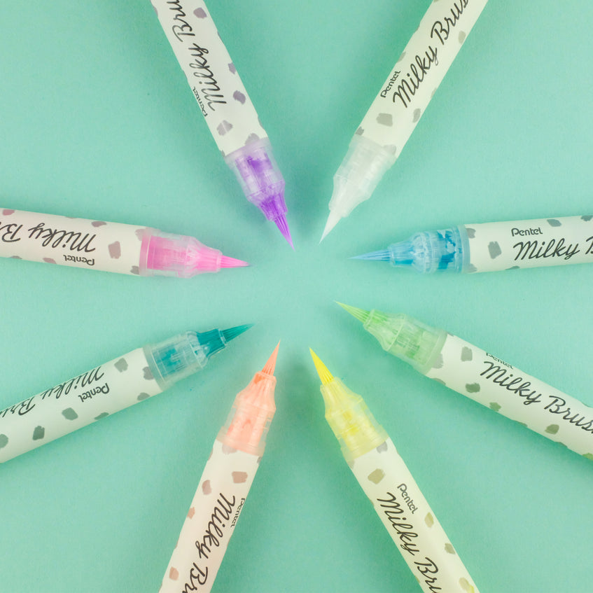 Pentel Milky Brush Pinselstift – wasserbasiert, pigmentiert, violett
