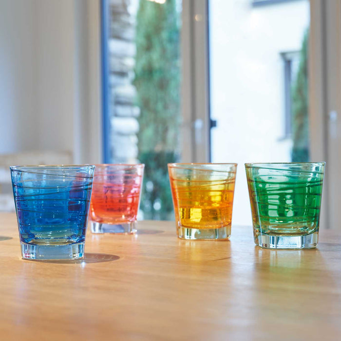 LEONARDO VARIO STRUKTUR Trinkglas – 0,25 l, Kalk-Natron-Glas, Orange, spülmaschinengeeignet, 6 Stück