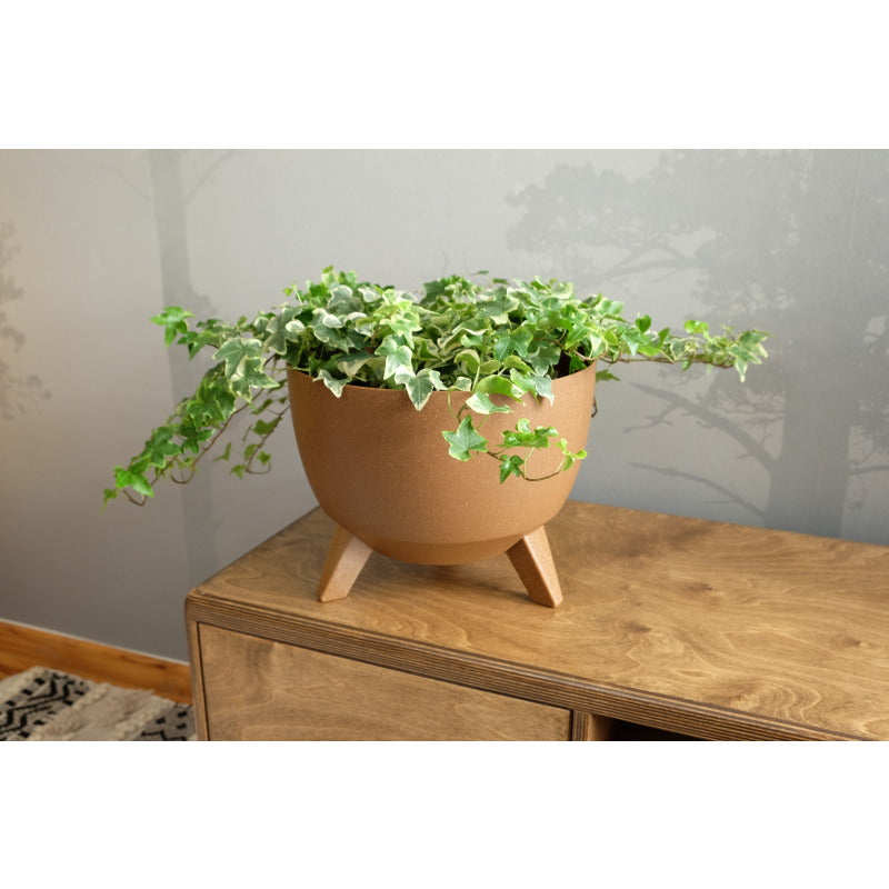 Neogard Blumentopf – Ø 24,2 × 15 cm – Recycling-Kunststoff, Braun