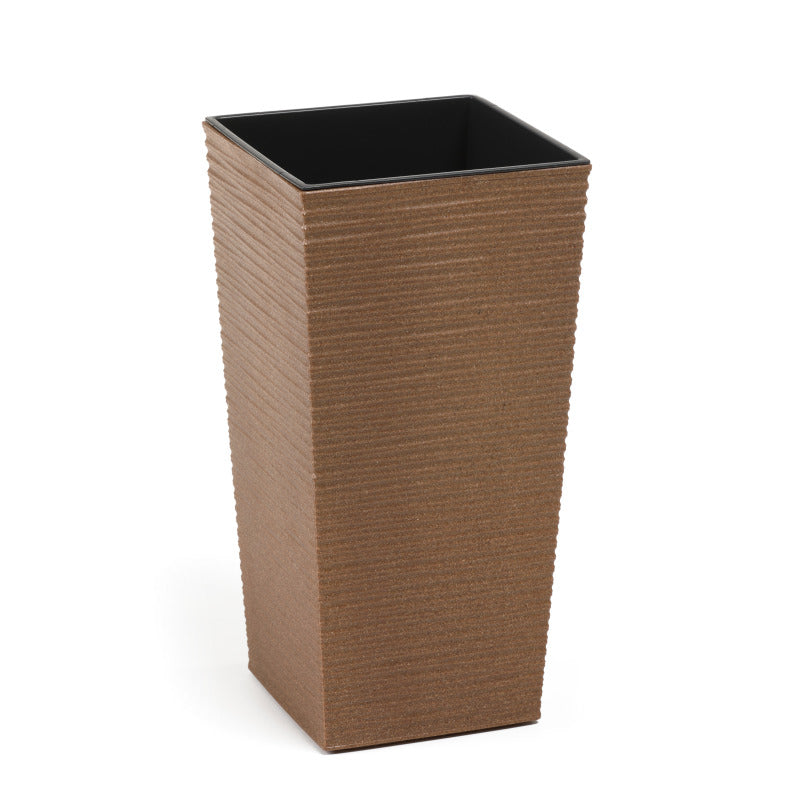 Neogard Blumentopf – 19 × 19 × 36,6 cm – Recycling-Kunststoff, Braun