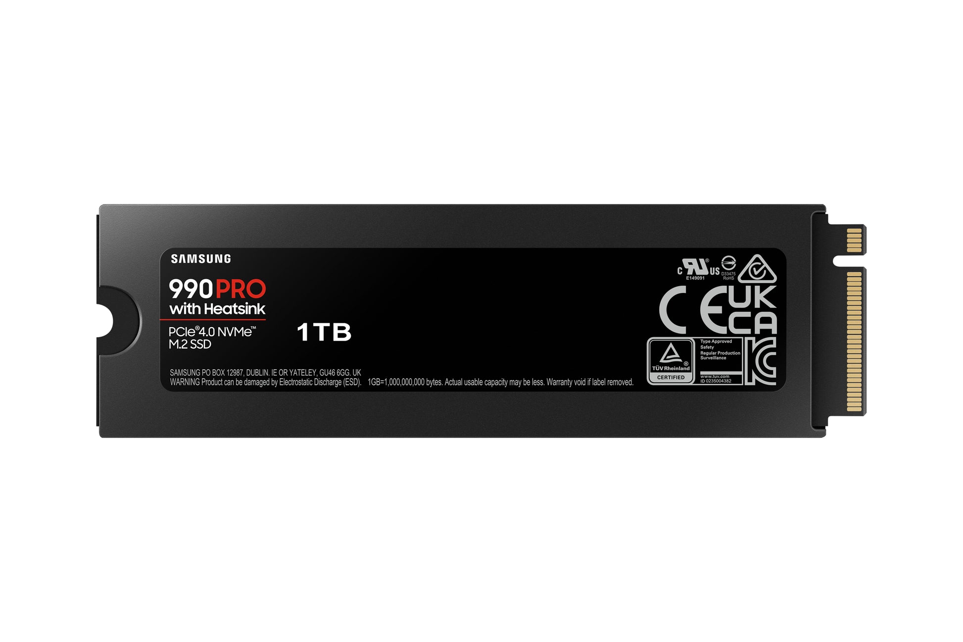 Samsung 990 PRO 1 TB M.2 2280 – NVMe PCIe 4.0 x4, 7'450/6'900 MB/s, Heatspreader