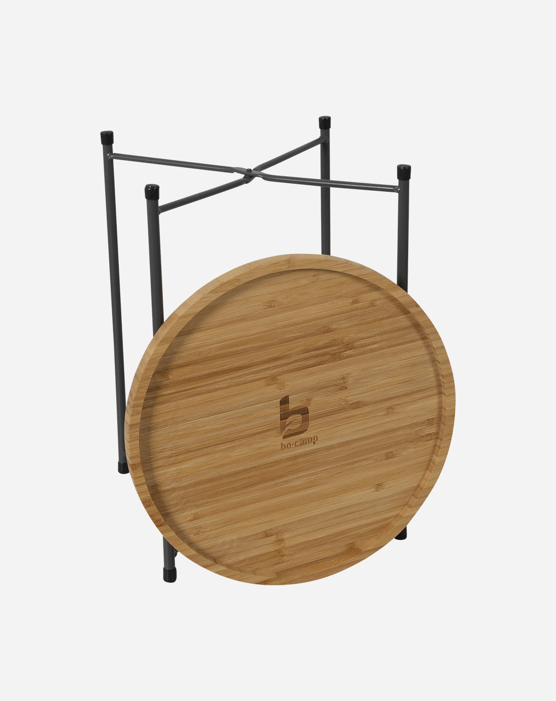 Bo-Camp Carnaby Beistelltisch – 32 × 32 × 36 cm, rund – Bambus & Stahl – braun/schwarz – faltbar