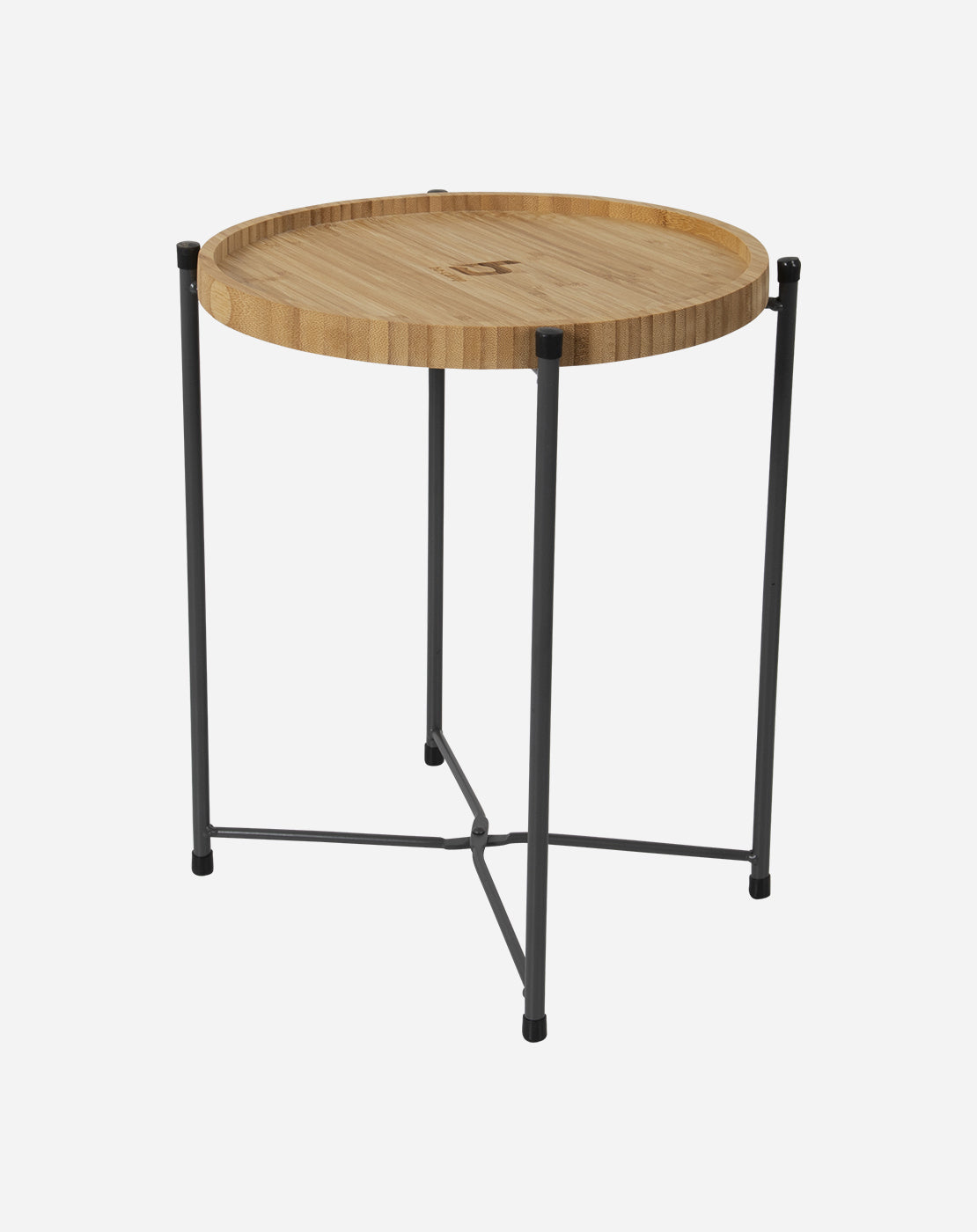 Bo-Camp Carnaby Beistelltisch – 32 × 32 × 36 cm, rund – Bambus & Stahl – braun/schwarz – faltbar