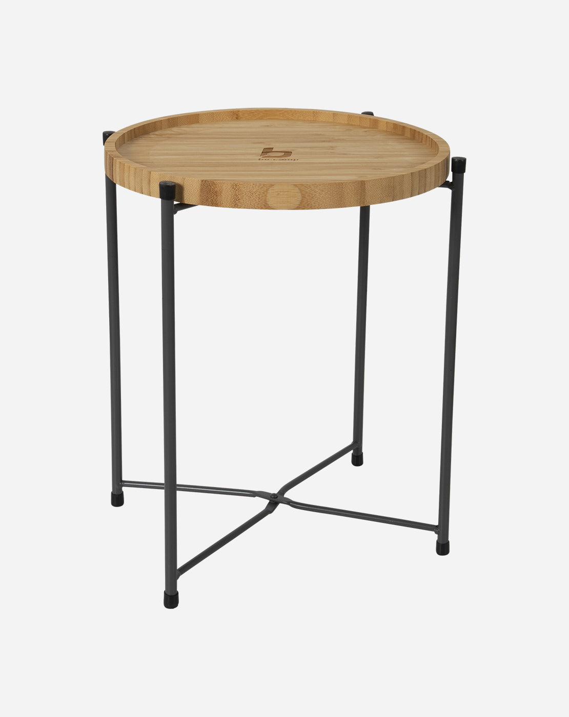 Bo-Camp Carnaby Beistelltisch – 32 × 32 × 36 cm, rund – Bambus & Stahl – braun/schwarz – faltbar